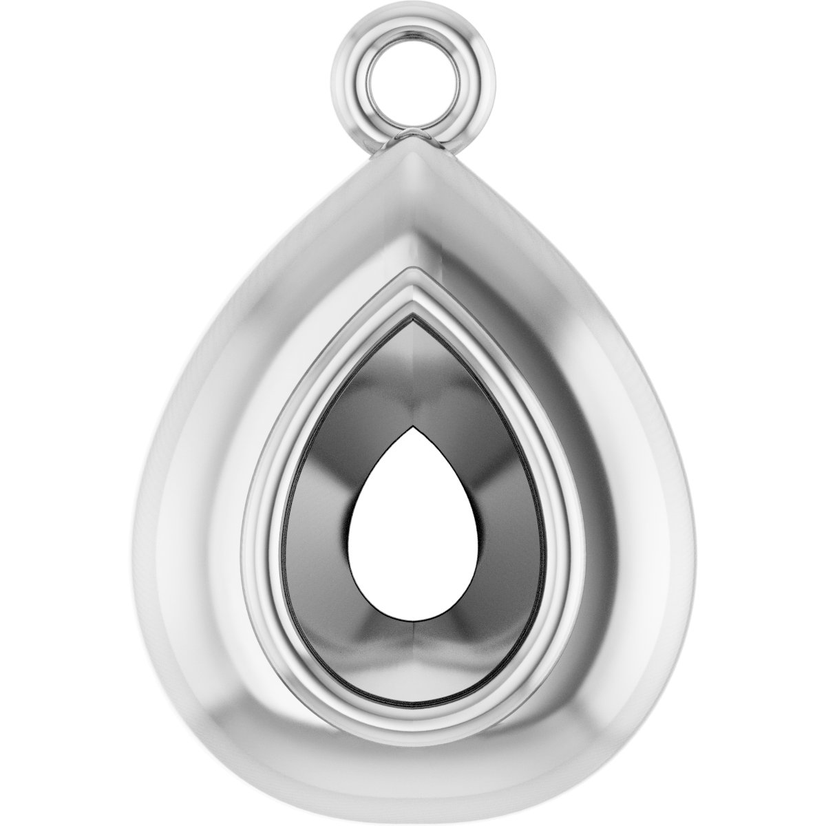 Bezel-Set Solitaire Puffed Dangle