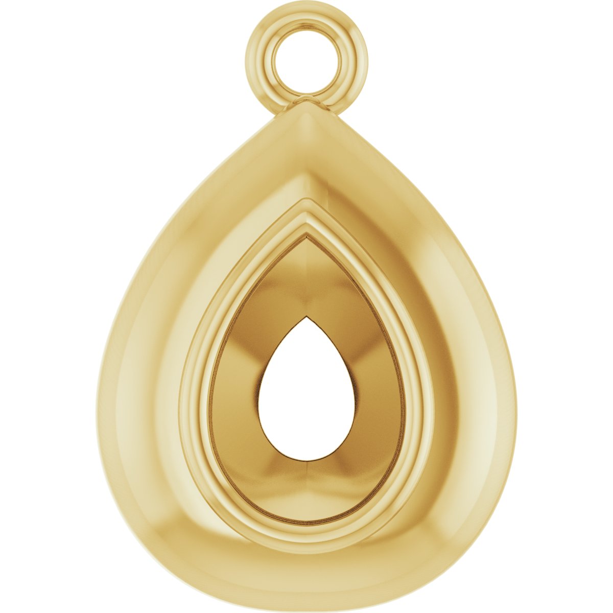 Bezel-Set Solitaire Puffed Dangle