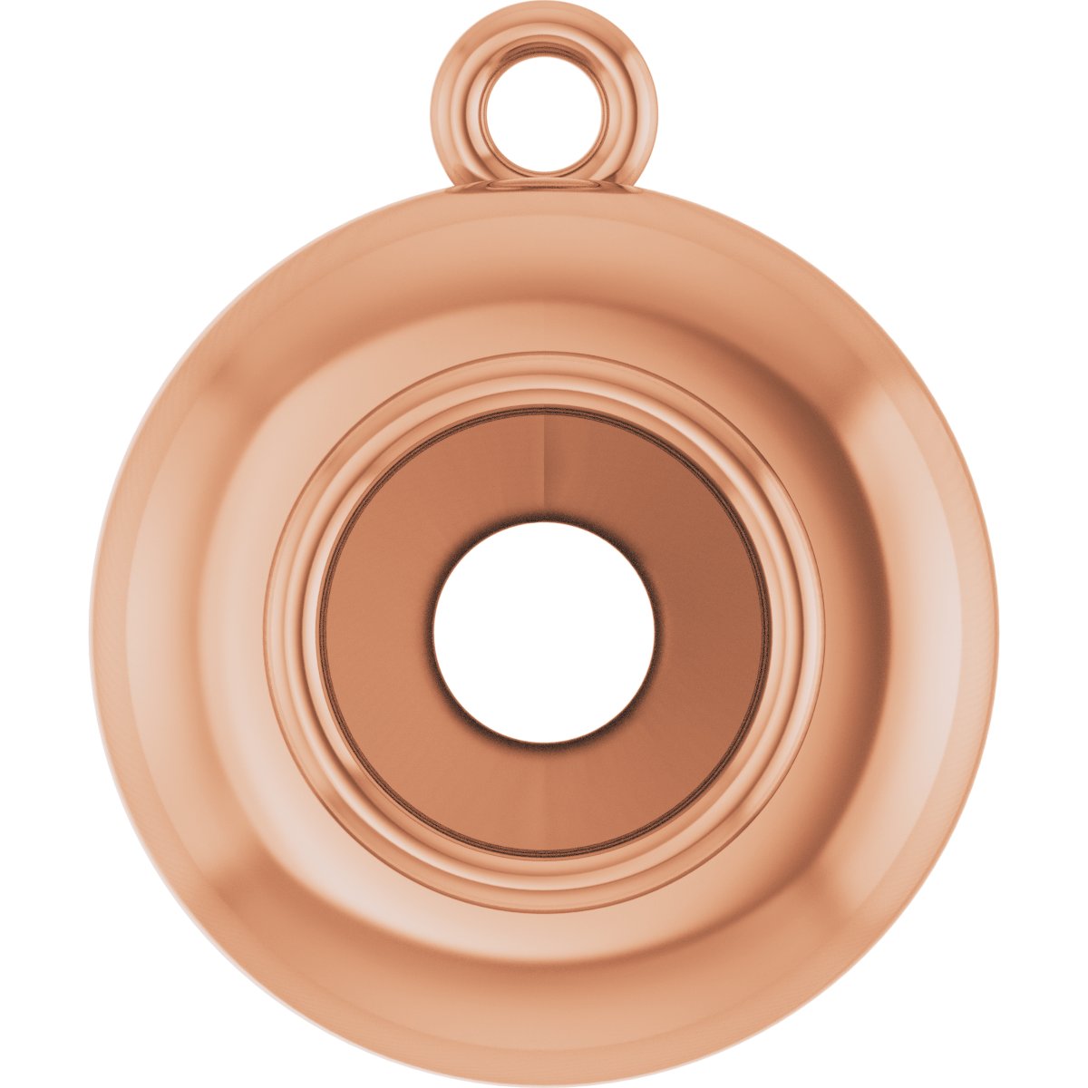 Bezel-Set Solitaire Puffed Dangle