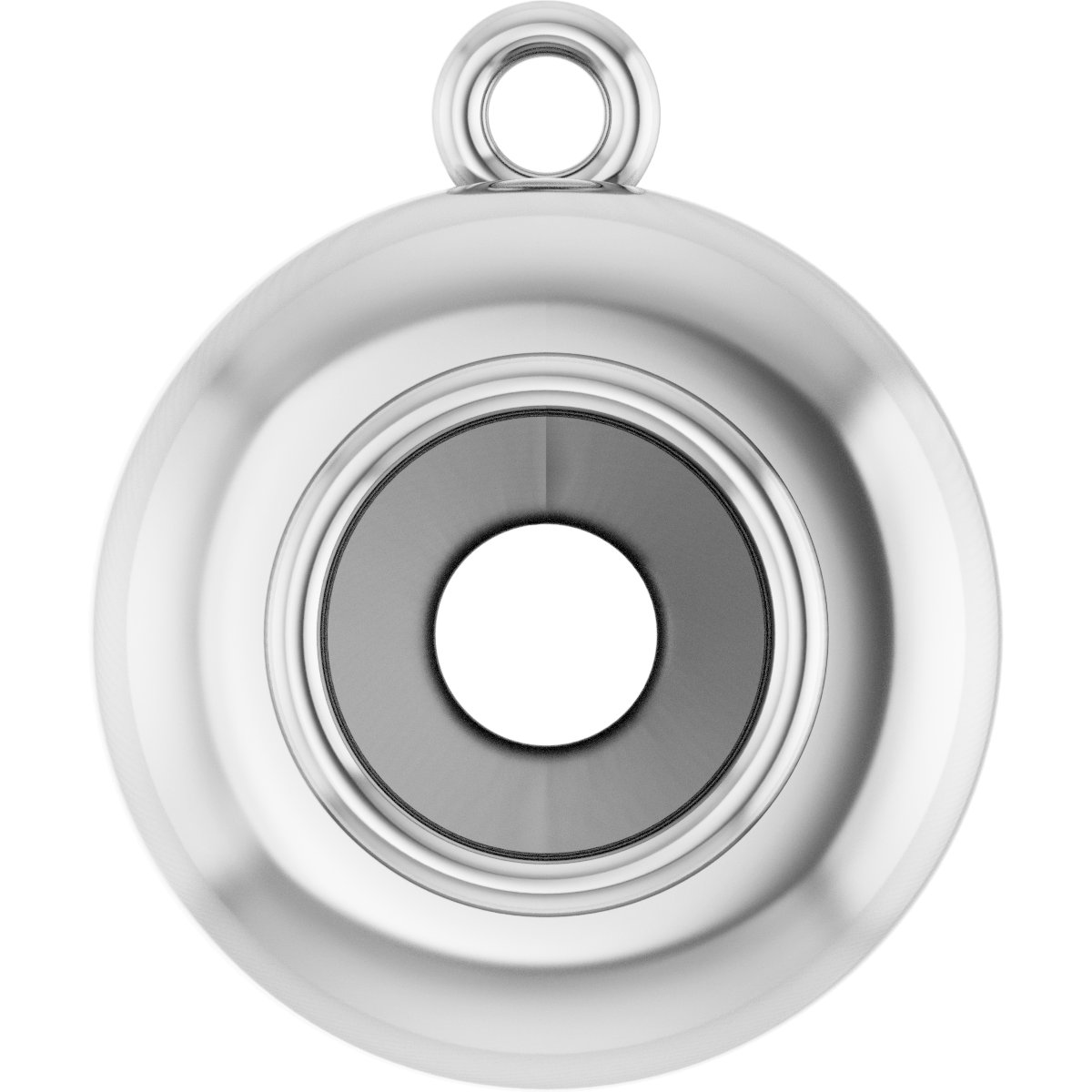 Bezel-Set Solitaire Puffed Dangle