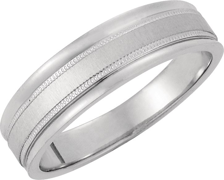 10K White 6 mm Tapered Band with Milgrain Ref 3410301