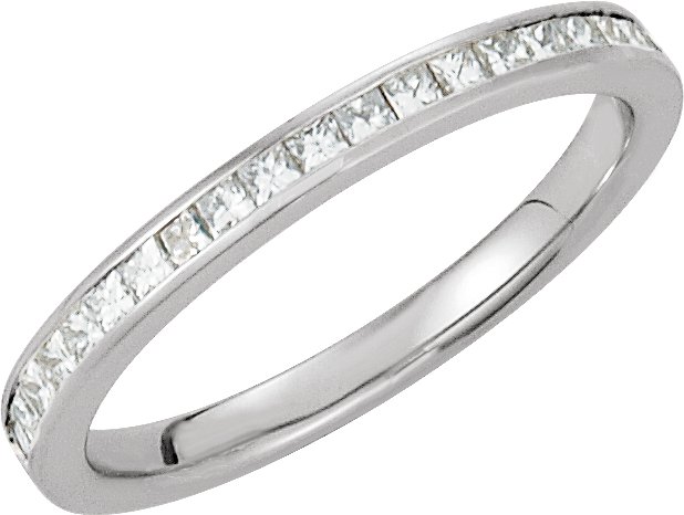 14K White Gold 1/2 CTW Natural Diamond Band