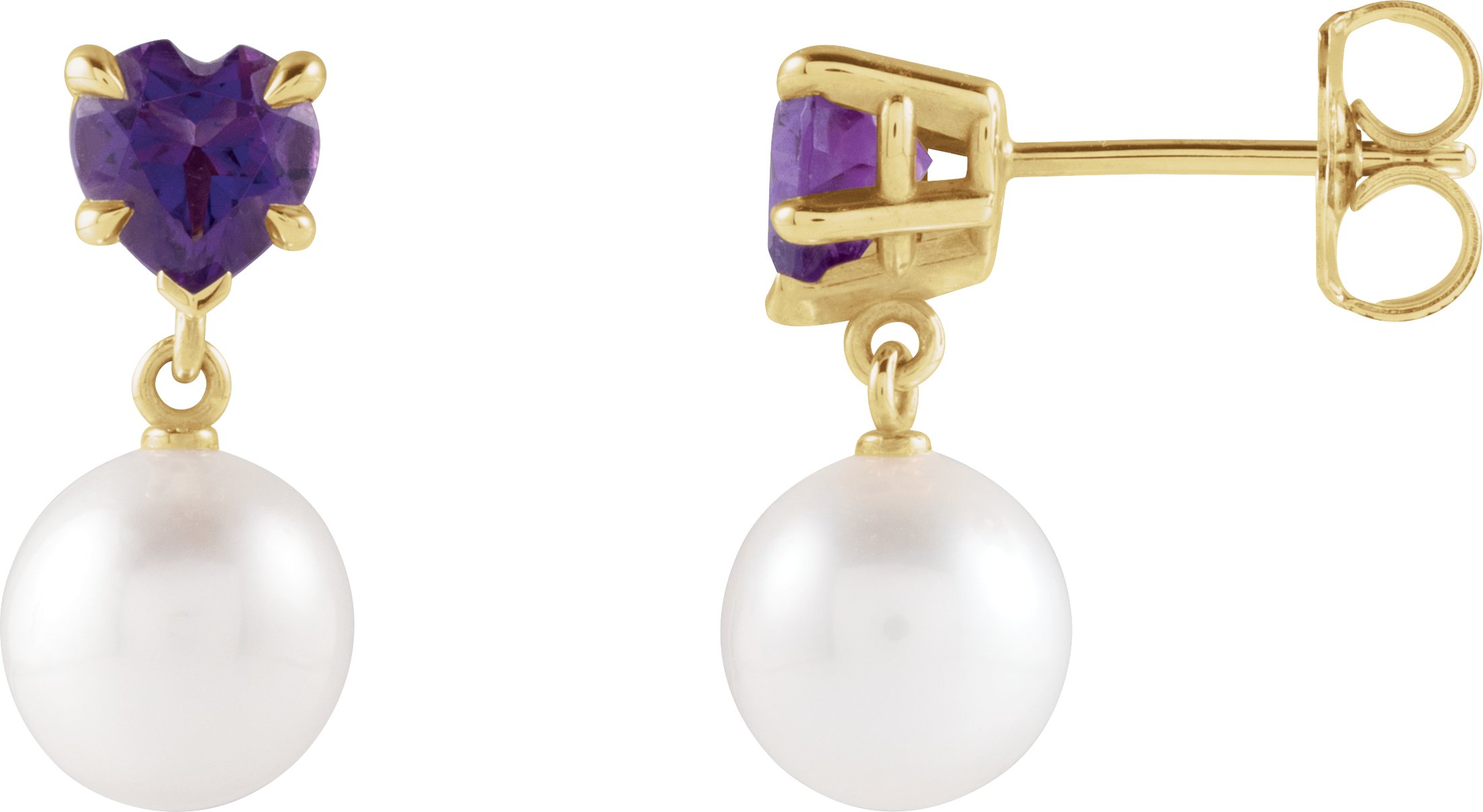 Heart & Pearl Earrings