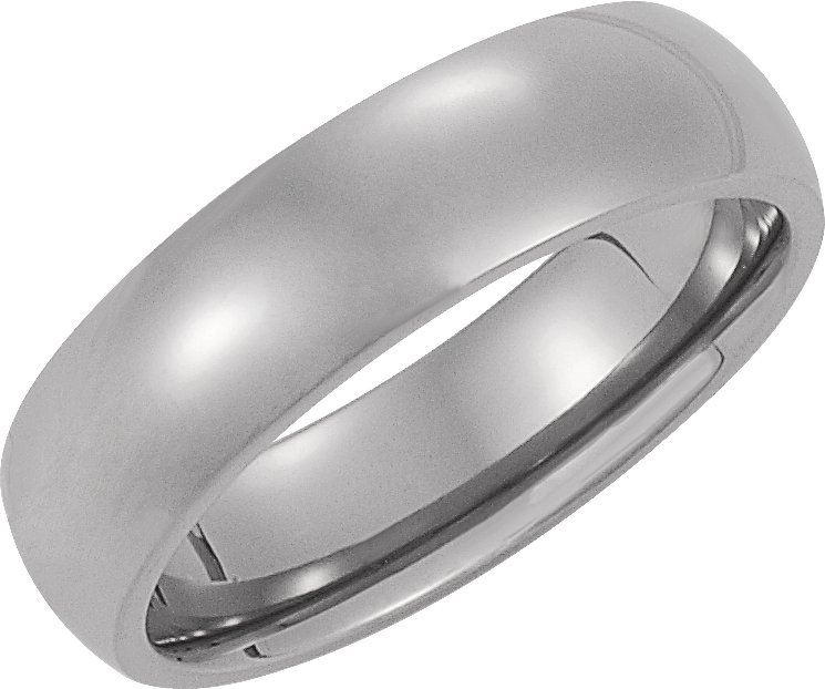 Titanium 6 mm Domed Polished Band Size 10