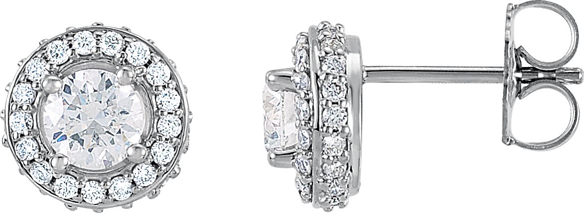 14K White 1 CTW Diamond Earrings Ref 3300026