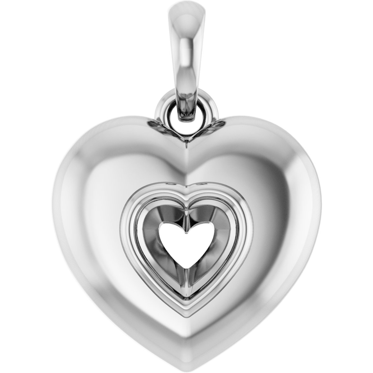 Puffed Solitaire Necklace or Charm/Pendant