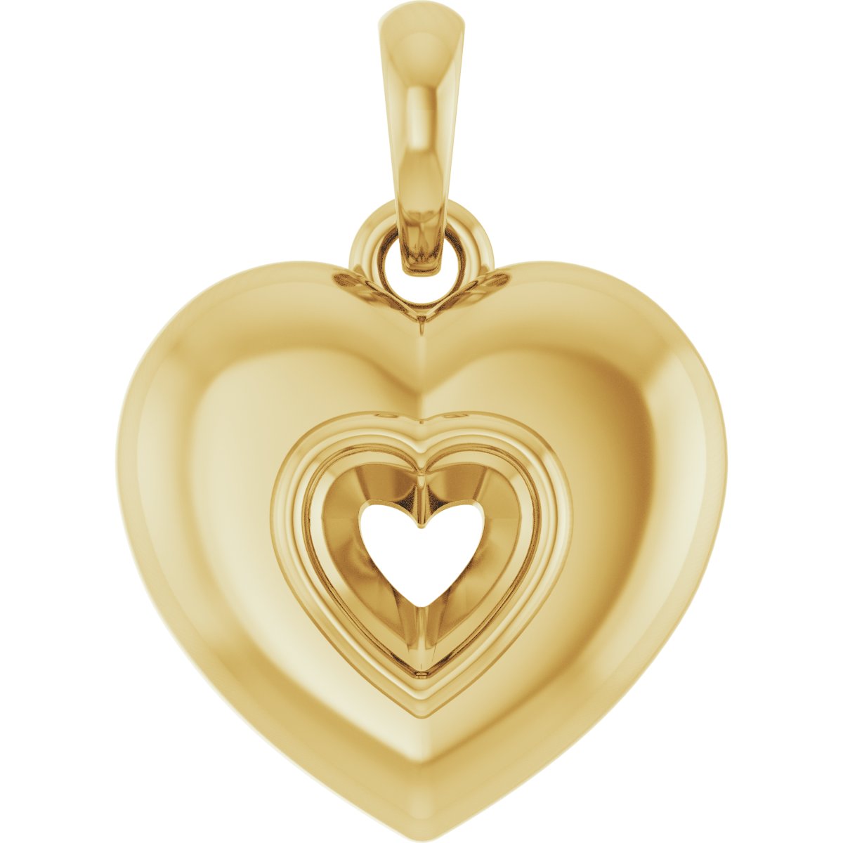 Puffed Solitaire Necklace or Charm/Pendant