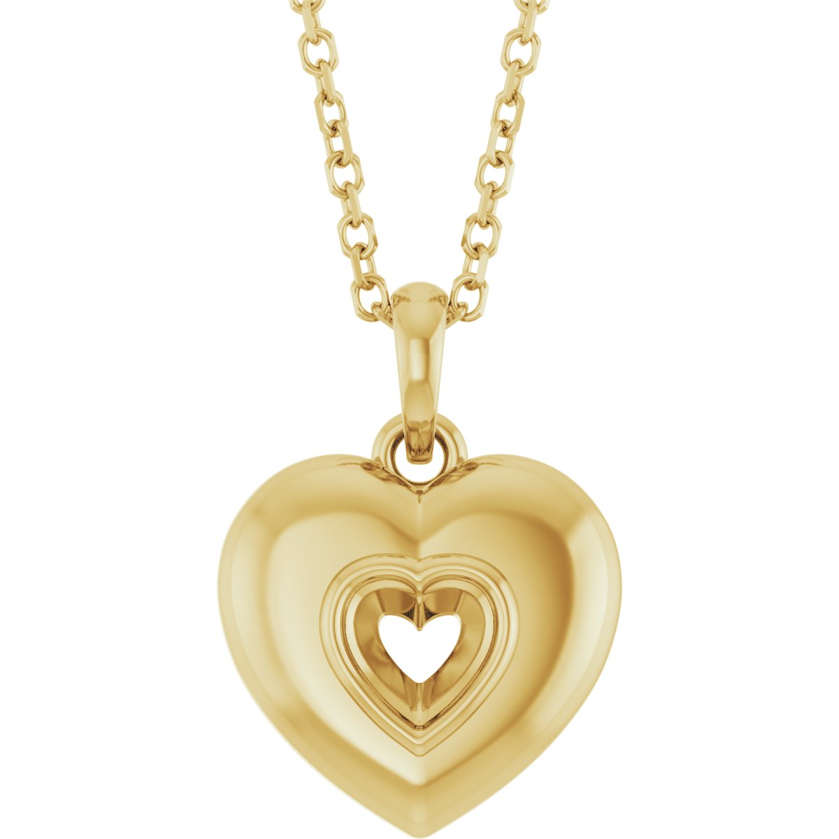 Puffed Solitaire Necklace or Charm/Pendant