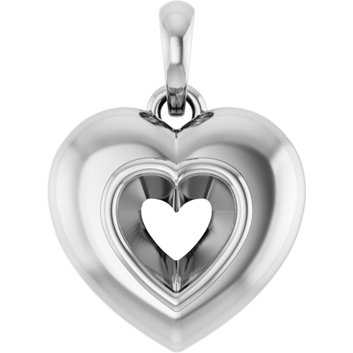 Puffed Solitaire Necklace or Charm/Pendant