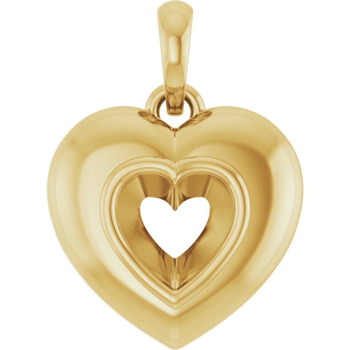 Puffed Solitaire Necklace or Charm/Pendant