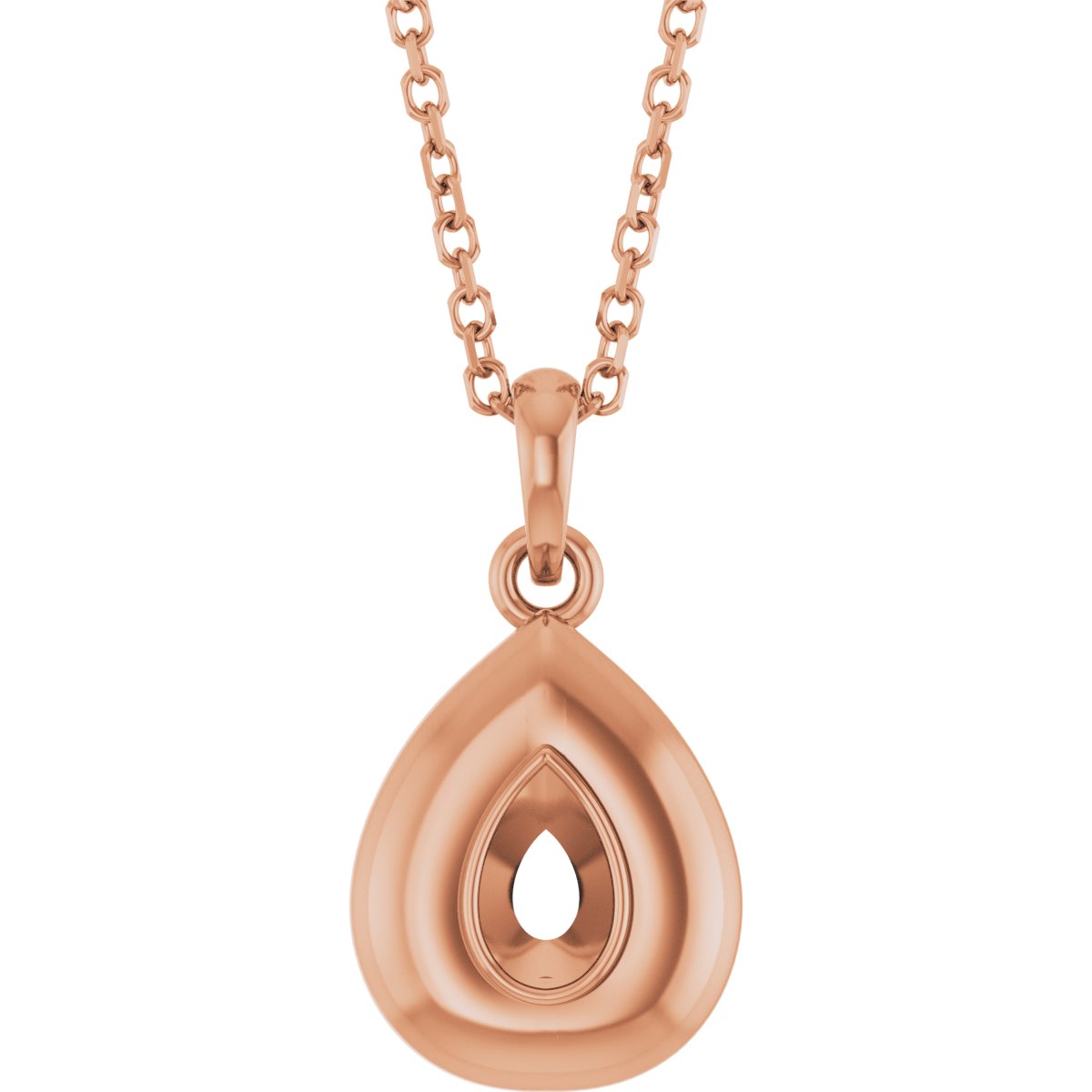 Puffed Solitaire Necklace or Charm/Pendant