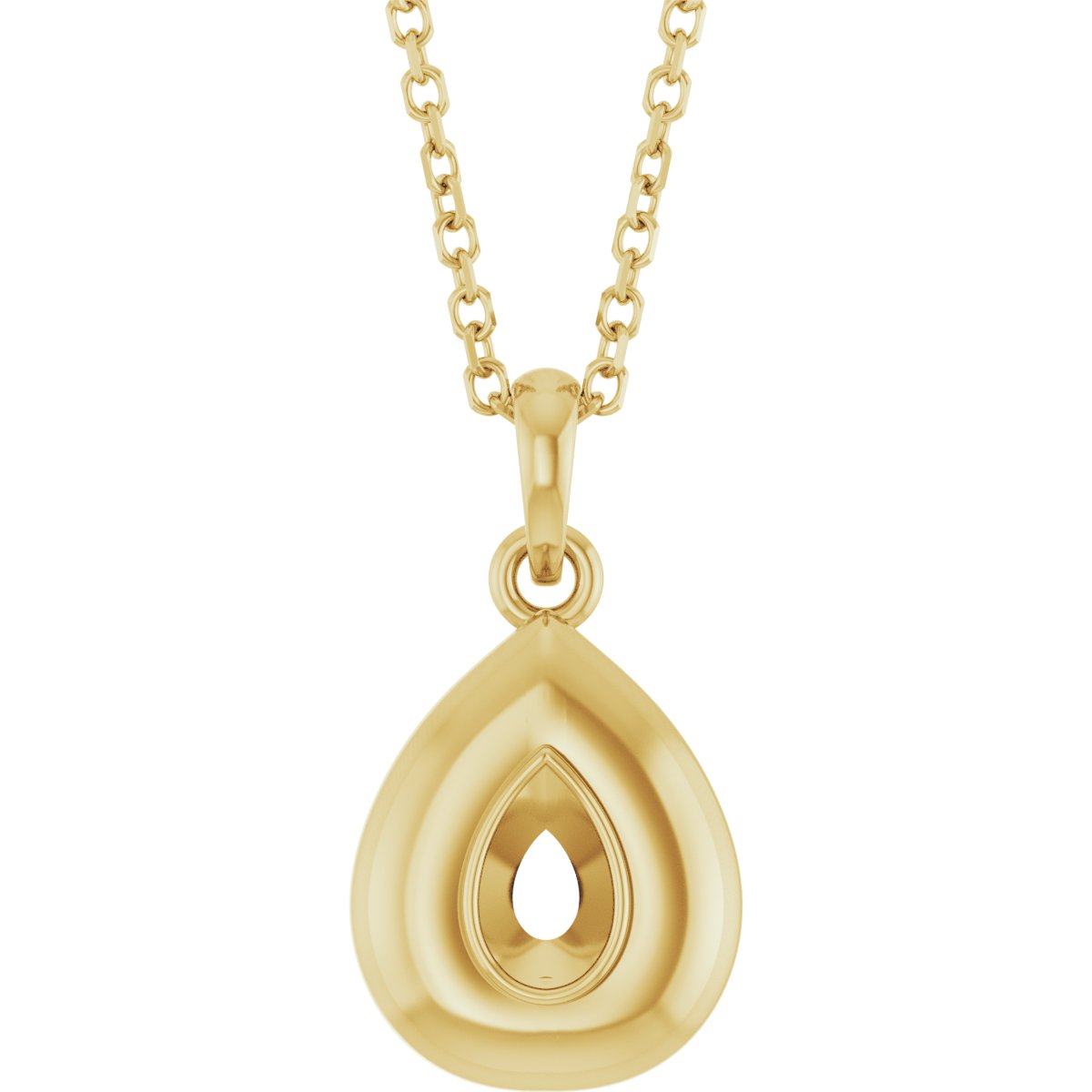 Puffed Solitaire Necklace or Charm/Pendant