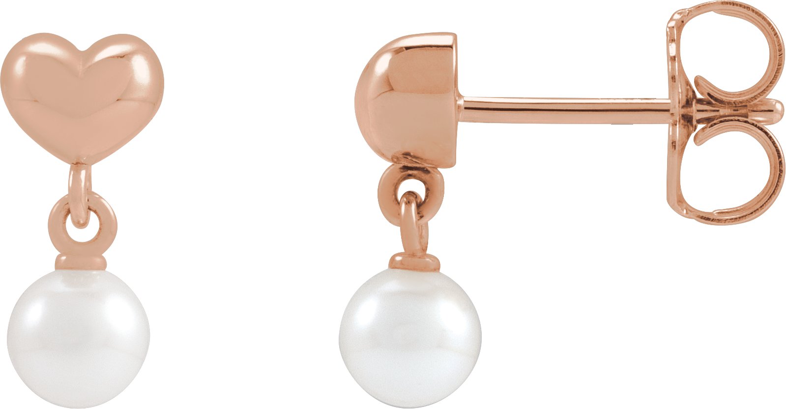 Pearl Heart Earrings