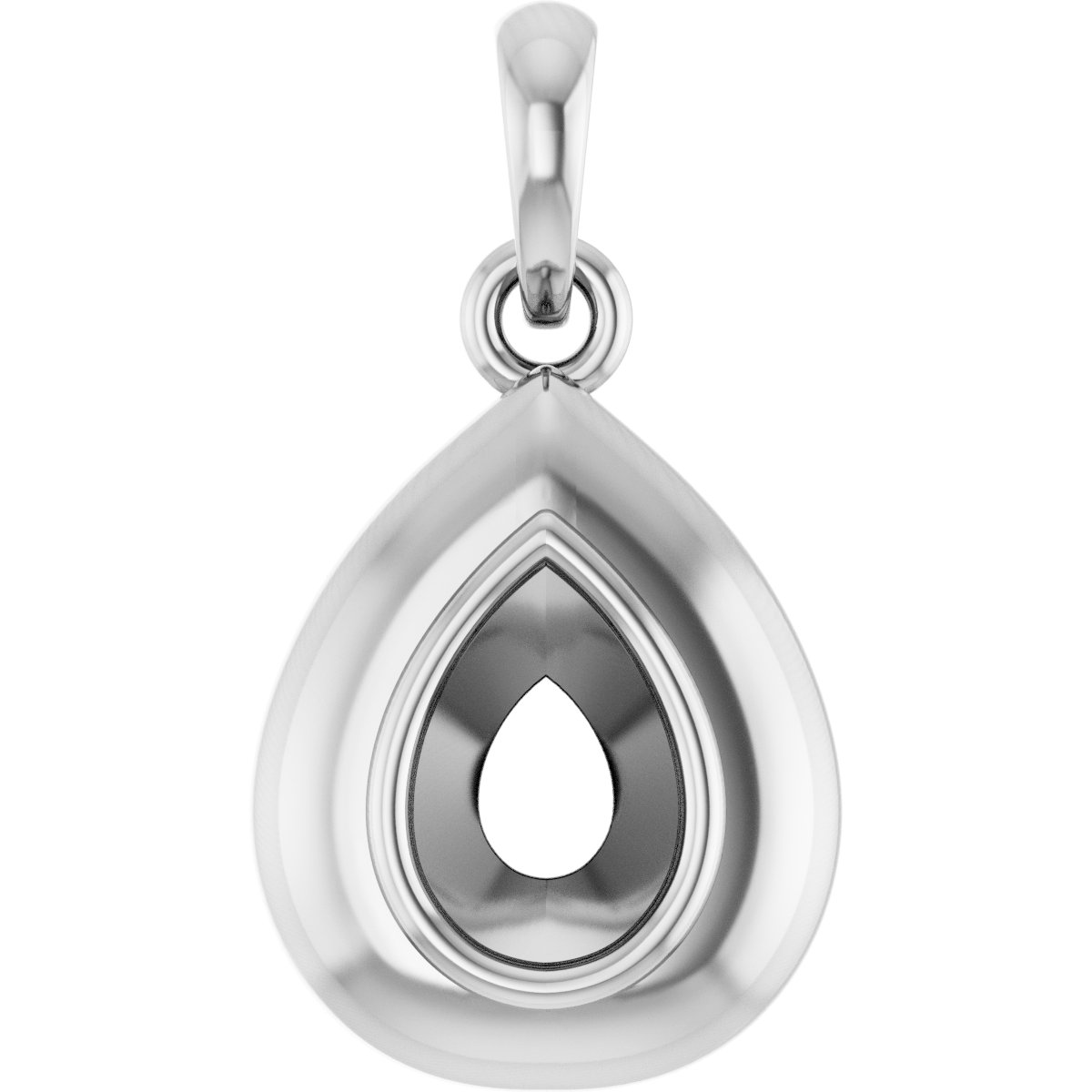 Puffed Solitaire Necklace or Charm/Pendant