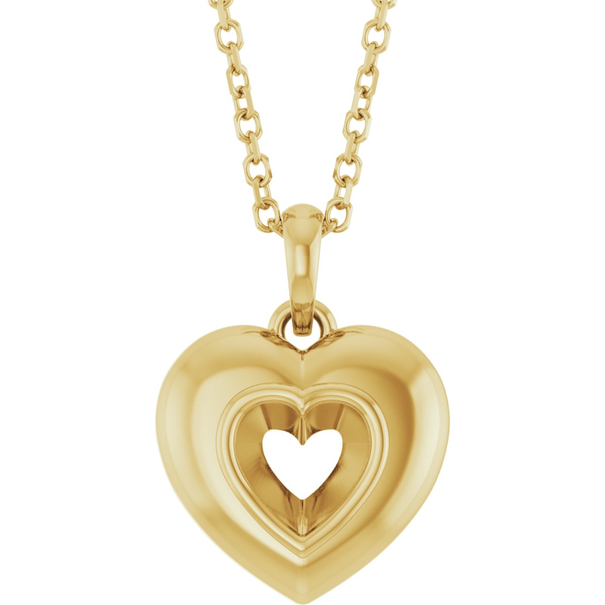 Puffed Solitaire Necklace or Charm/Pendant