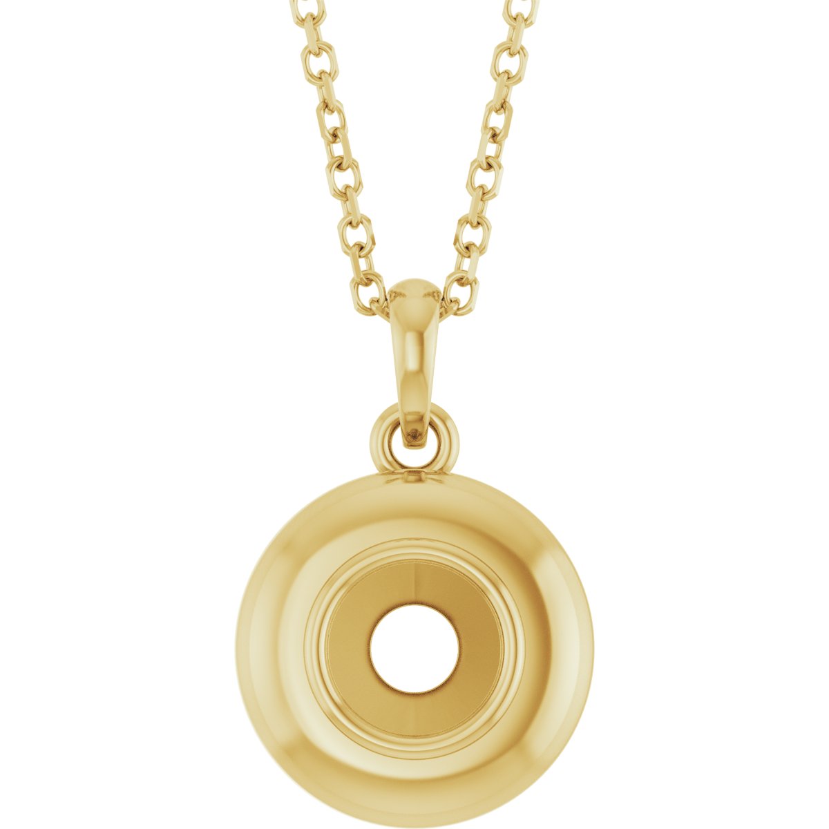 Puffed Solitaire Necklace or Charm/Pendant