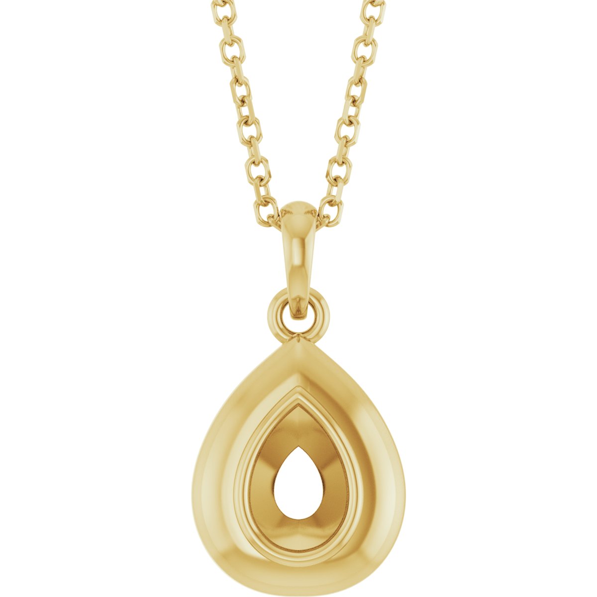 Puffed Solitaire Necklace or Charm/Pendant