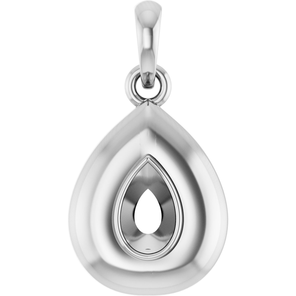 Puffed Solitaire Necklace or Charm/Pendant