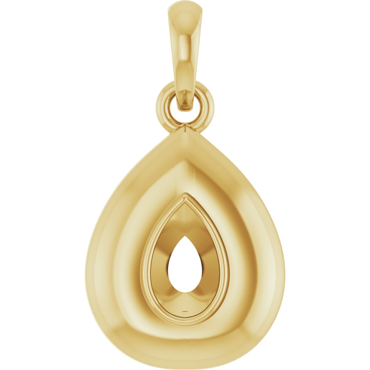 Puffed Solitaire Necklace or Charm/Pendant