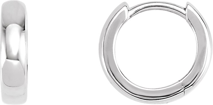 14K White 11.5 mm Hoop Earrings