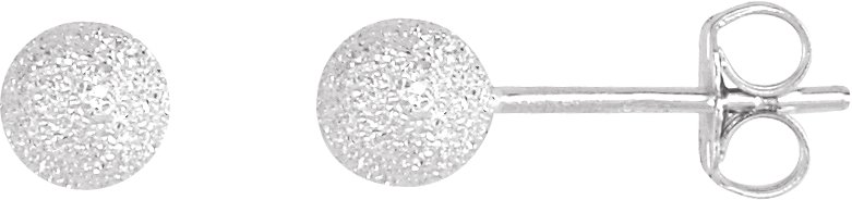 Sterling Silver 5 mm Stardust Ball Earrings 