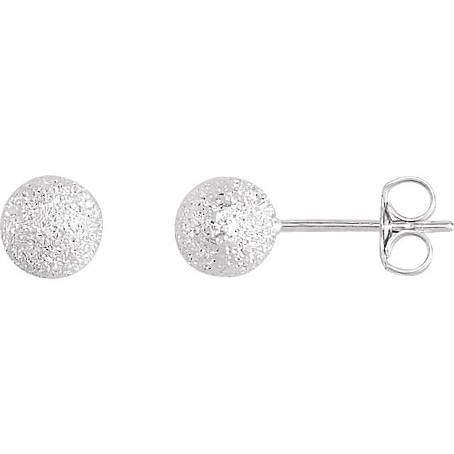 Sterling Silver-Stardust Ball Earrings