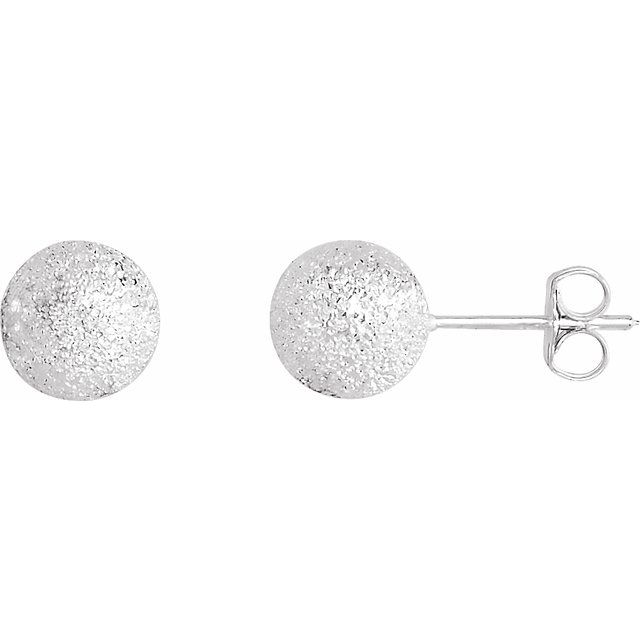Sterling Silver 8 mm Stardust Ball Earrings 