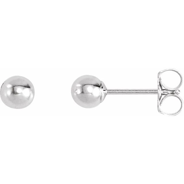 Sterling Silver 4 mm Ball Stud Earrings