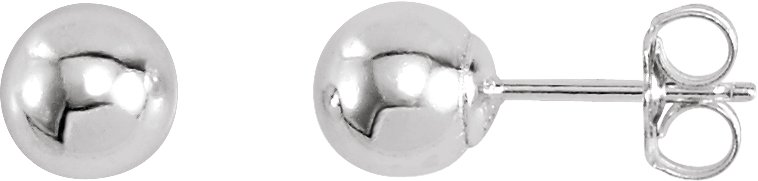 Sterling Silver 6 mm Ball Stud Earrings