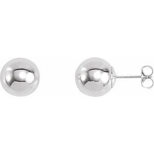 Sterling Silver 10 mm Ball Stud Earrings