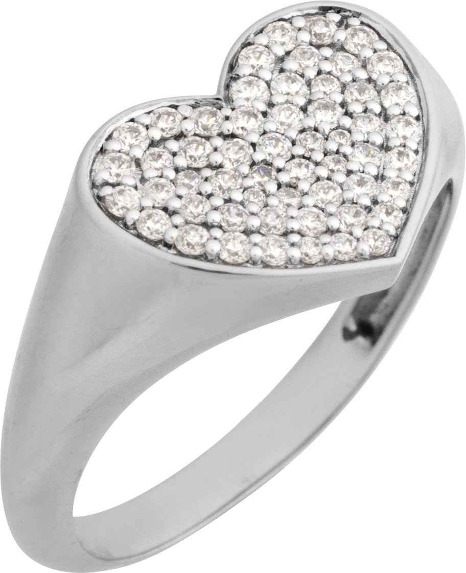 Accented Heart Signet Ring