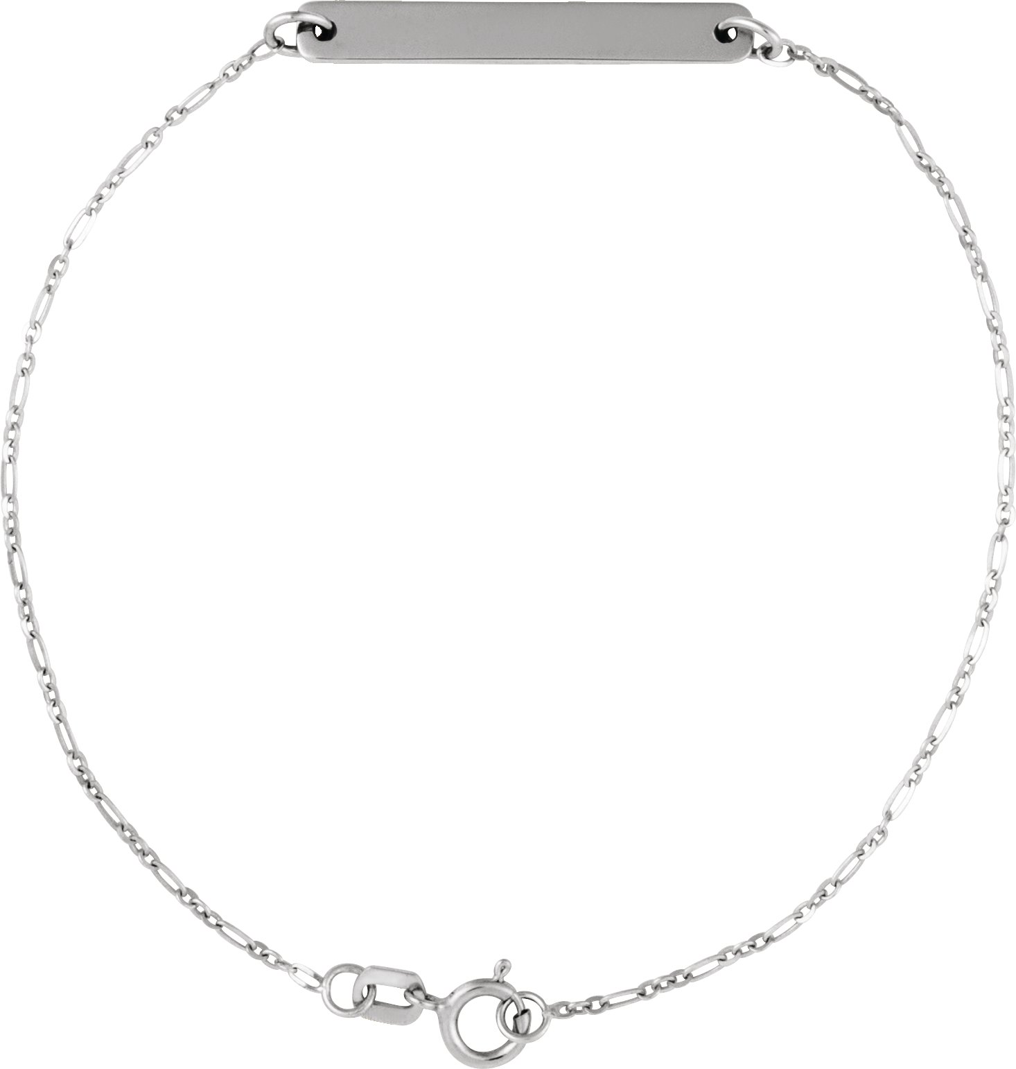 Sterling Silver Engravable Bar 7" Bracelet