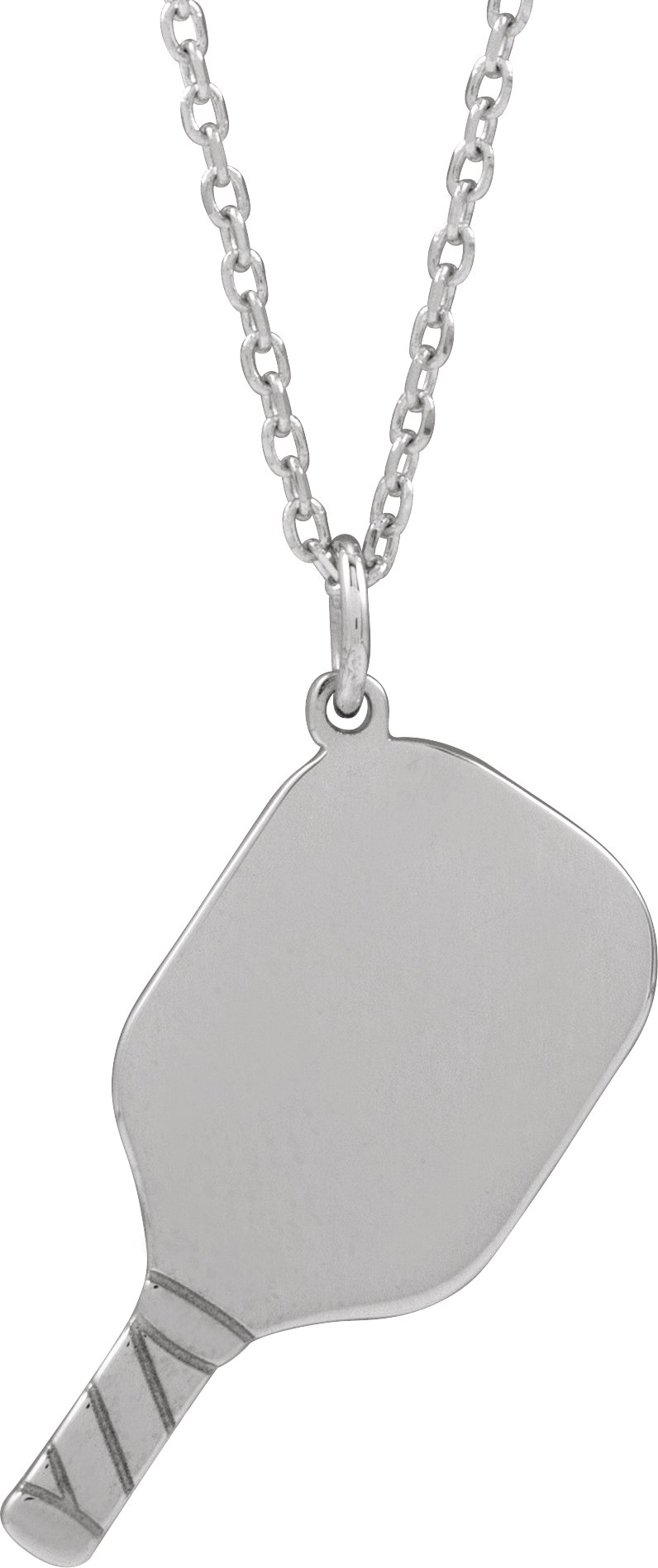 Sterling Silver Engravable Pickleball Paddle 16-18" Necklace