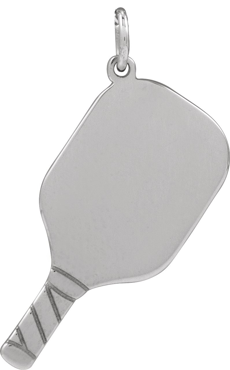 Sterling Silver Engravable Pickleball Paddle Pendant