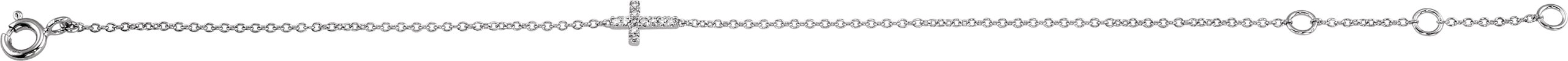 14K White .04 CTW Natural Diamond Sideways Cross Youth 7" Bracelet