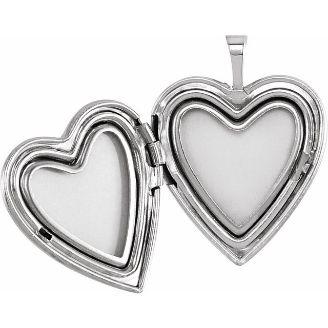 Sterling Silver 21x19.25 mm Heart Mom Locket with Color