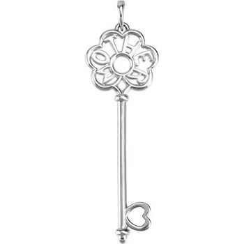 Sterling Silver 47.5x14.5 mm Mother's Key Pendant Ref. 3352631