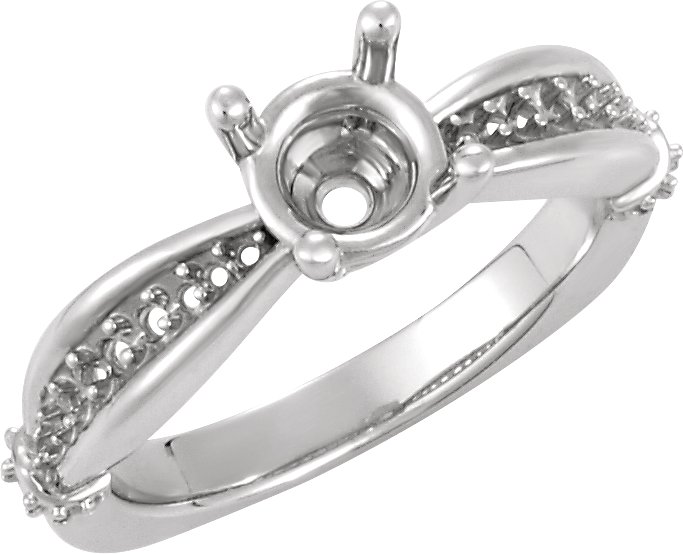 Accented Euro Shank Engagement Ring or Band
