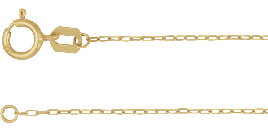 14K Yellow .85 mm Diamond Cut Paperclip-Style Forzentina 18" Chain