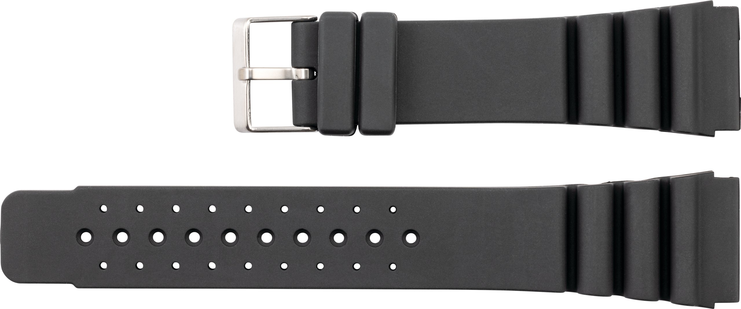 24 mm Black Polyurethane Diver Watch Band