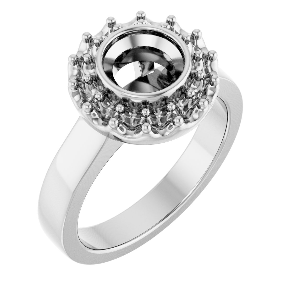 Bezel-Set Halo-Style Engagement Ring