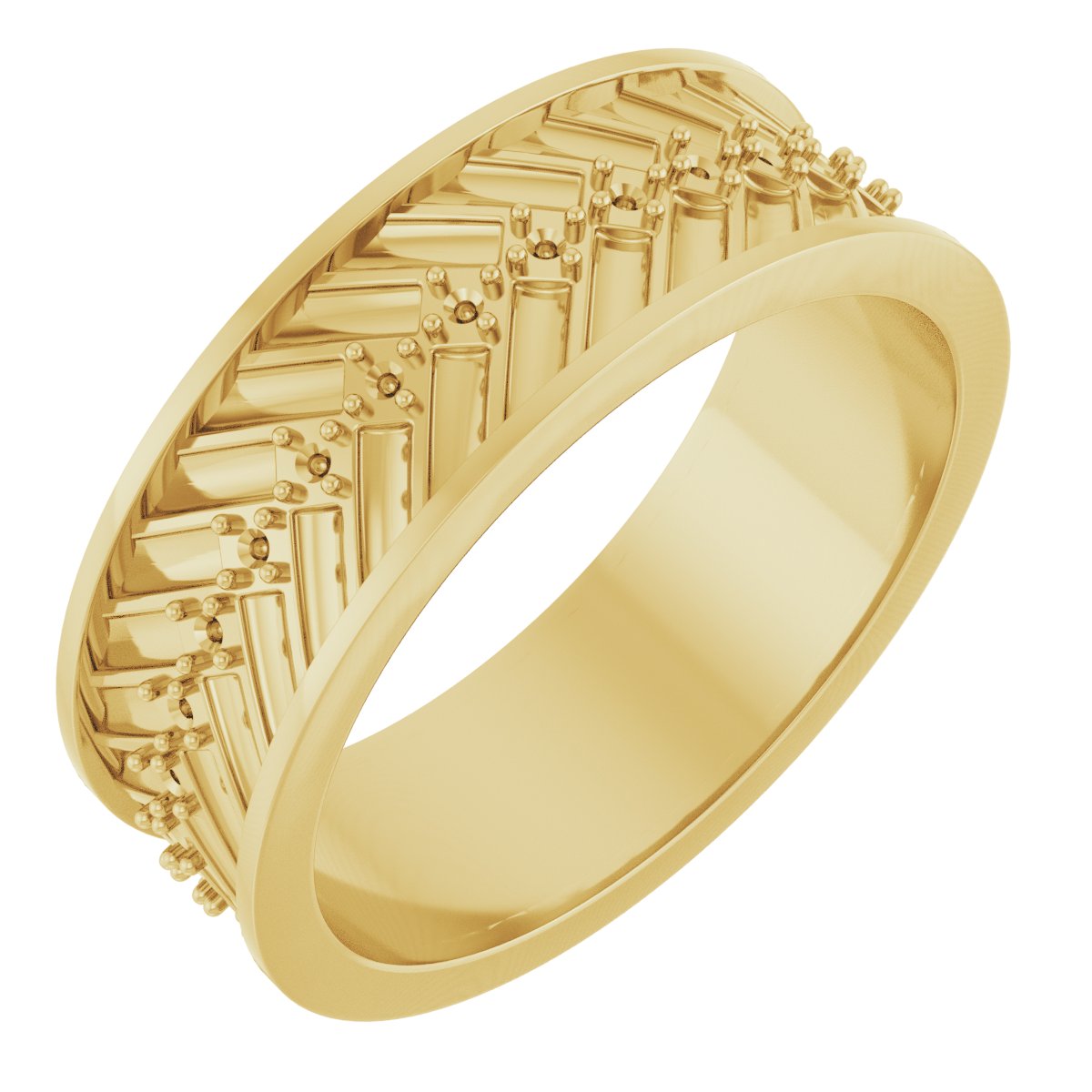 Accented Tread Pattern Band with Bead Blast Finish
