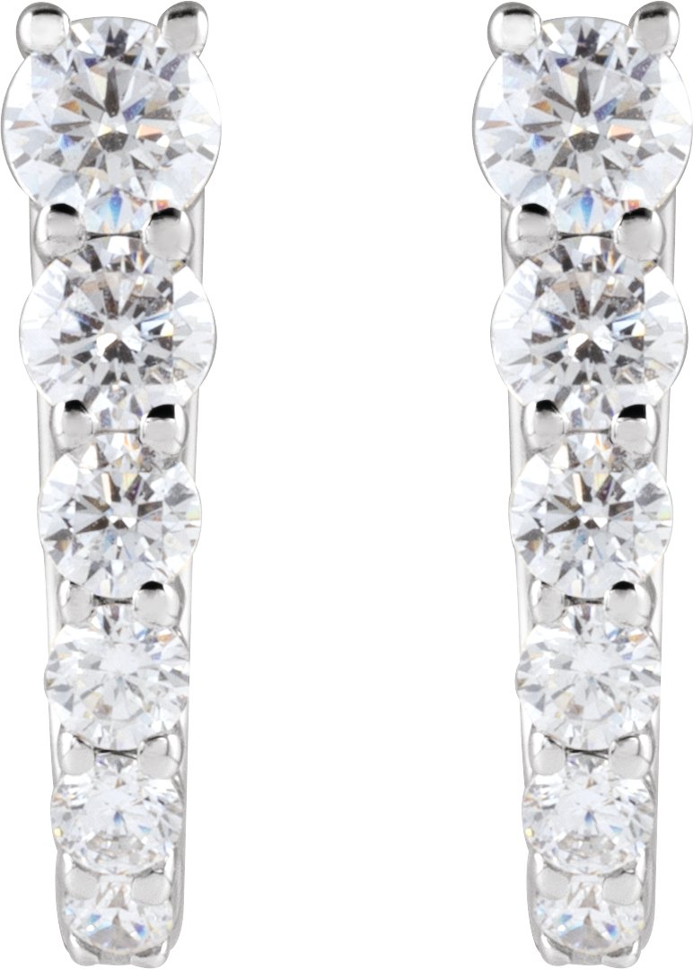 1/2 CTW Lab-Grown Diamond 12.95 mm Hoop Earrings view 2