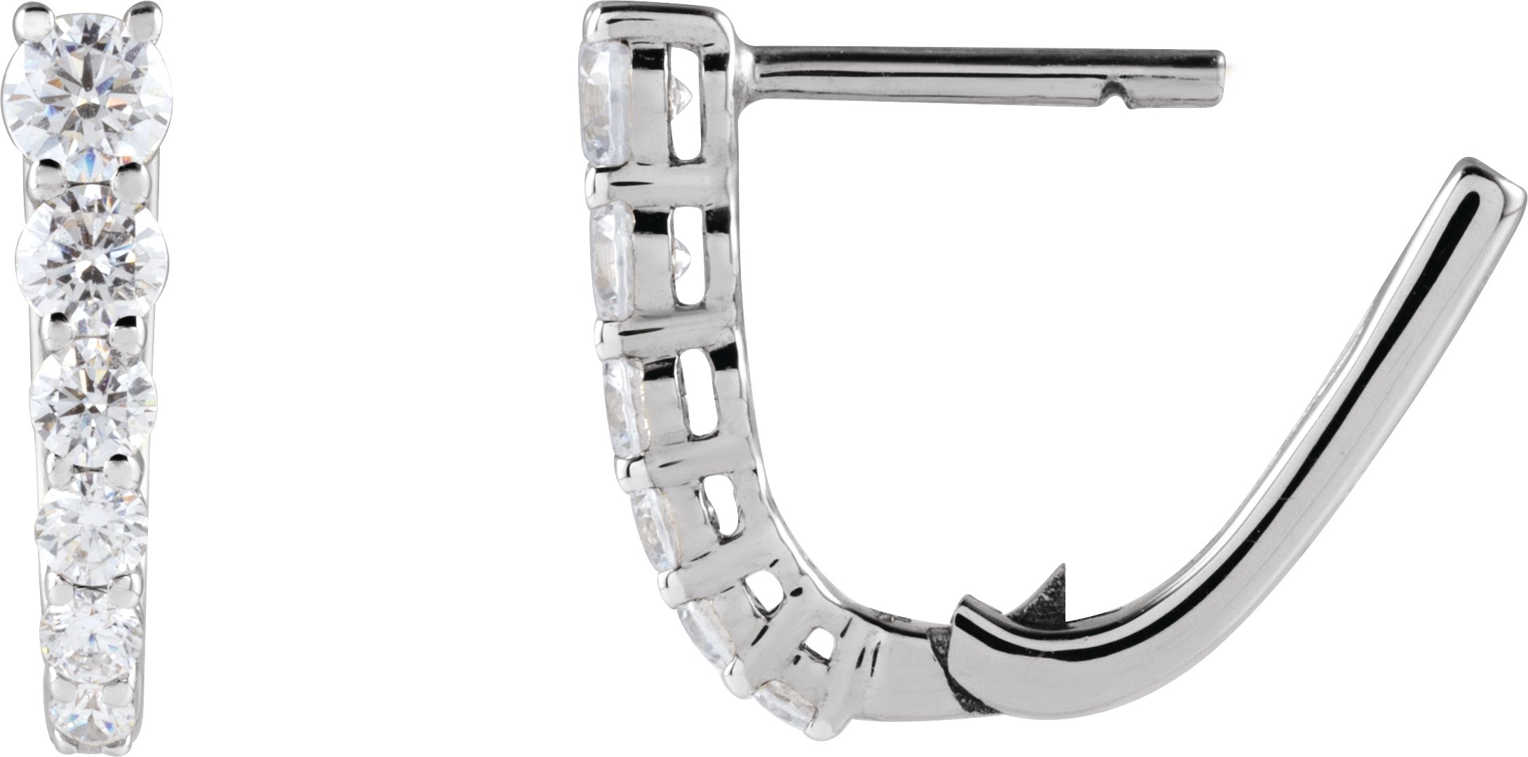 1/2 CTW Lab-Grown Diamond 12.95 mm Hoop Earrings view 3