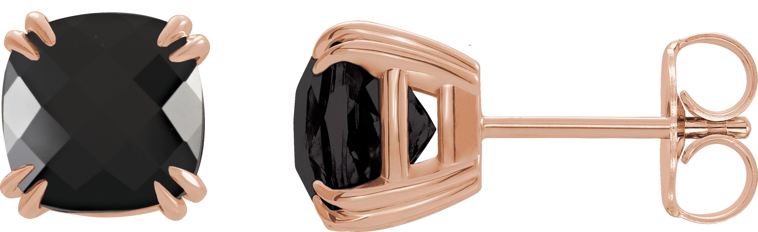 Cushion Double Claw-Prong Stud Earrings