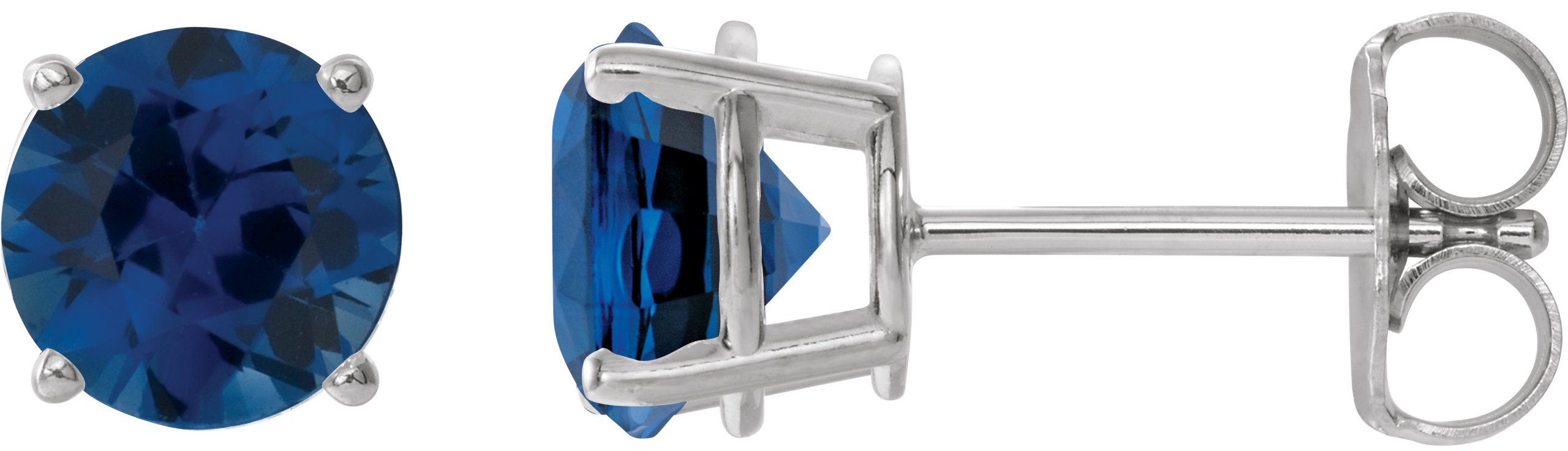 Platinum 6 mm Lab Grown Blue Sapphire Stud Earrings Ref 22547390