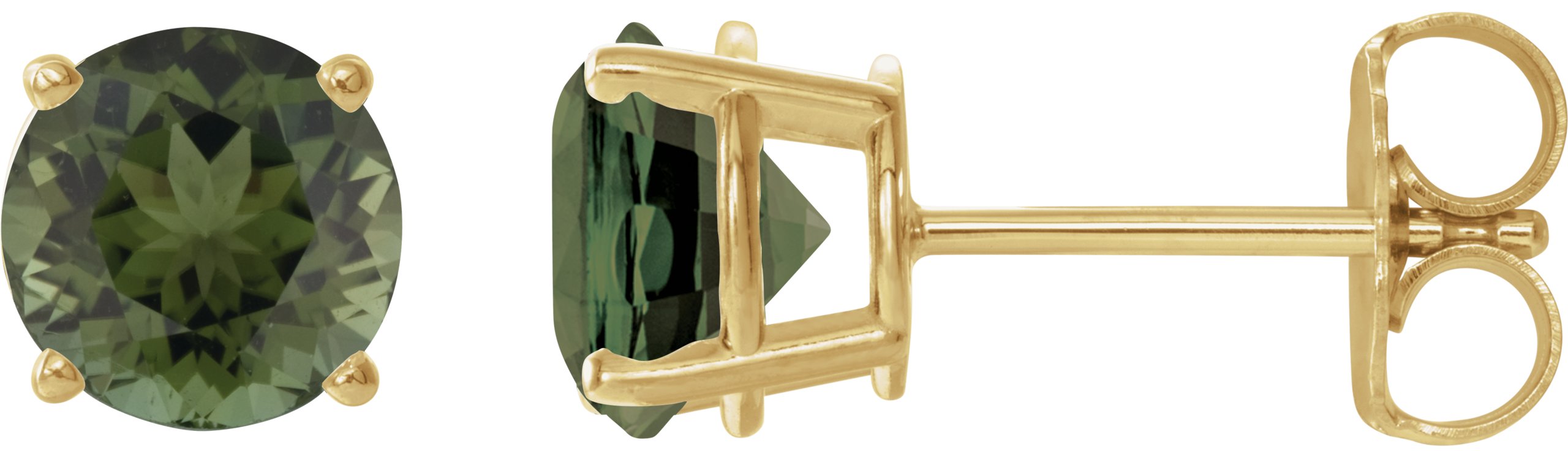 14K Yellow 6 mm Natural Green Tourmaline Stud Earrings Ref 22547382