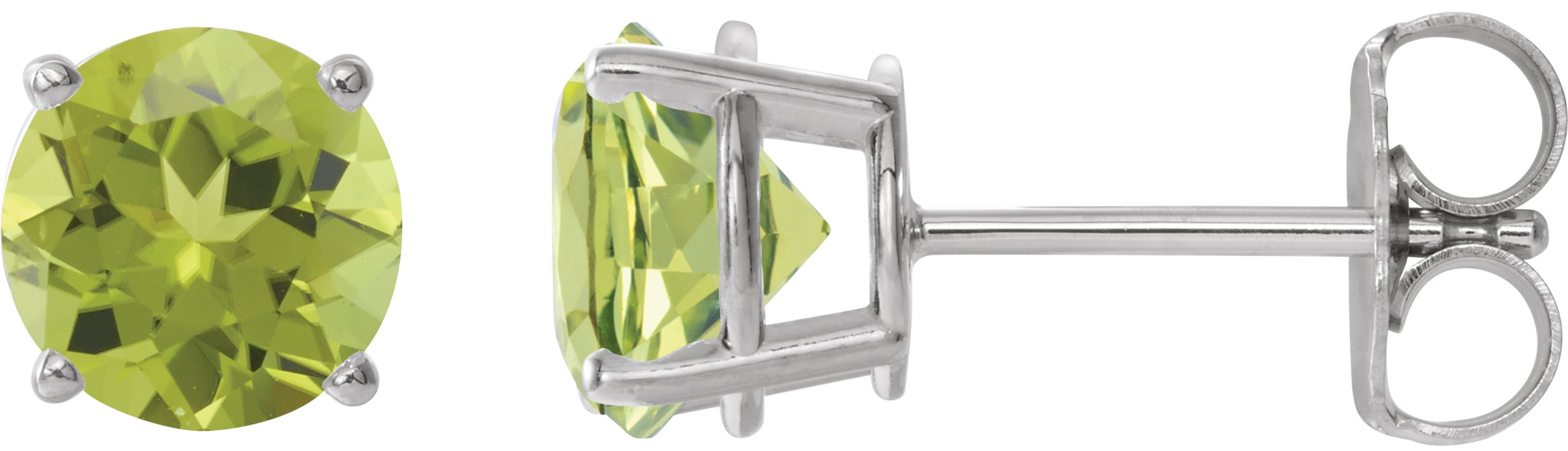 Sterling Silver 6 mm Natural Peridot Stud Earrings Ref 22547421