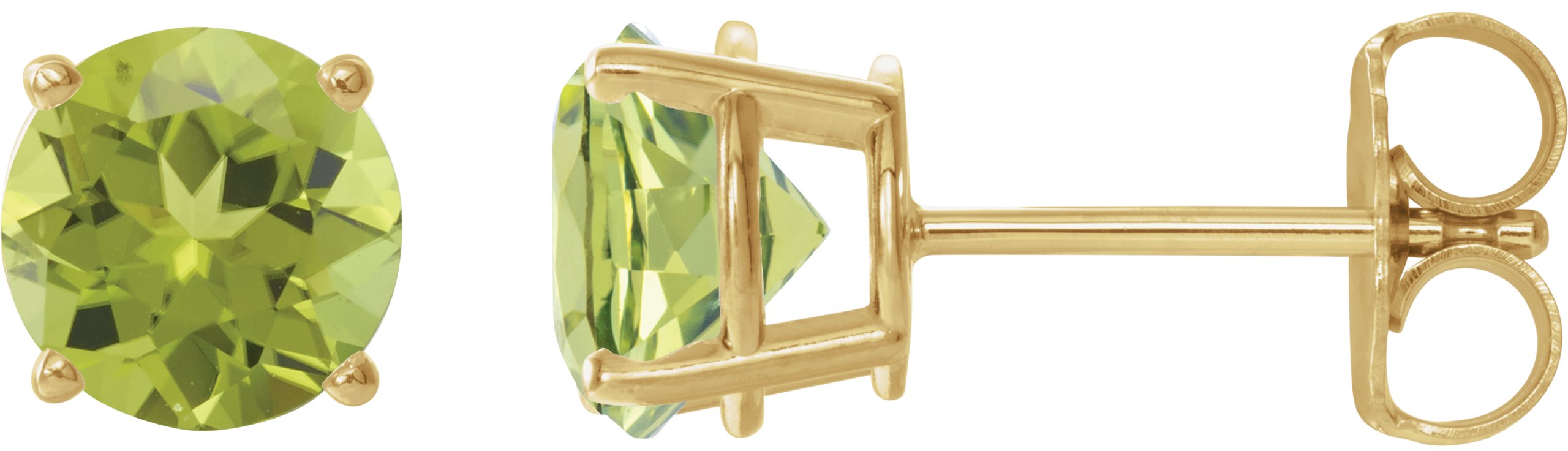 14K Yellow 6 mm Natural Peridot Stud Earrings Ref 22547385