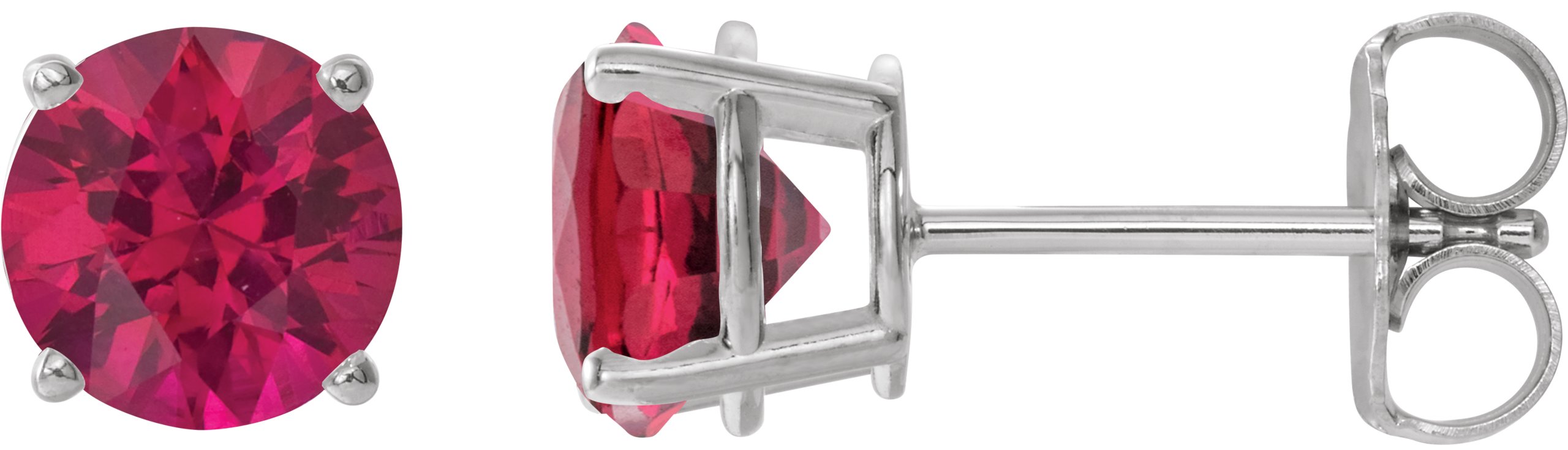 Platinum 6 mm Lab Grown Ruby Stud Earrings Ref 22547392